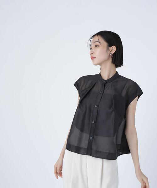 「NATURAL BEAUTY BASIC」 ノースリーブブラウス SMALL ブルー レディース_画像8