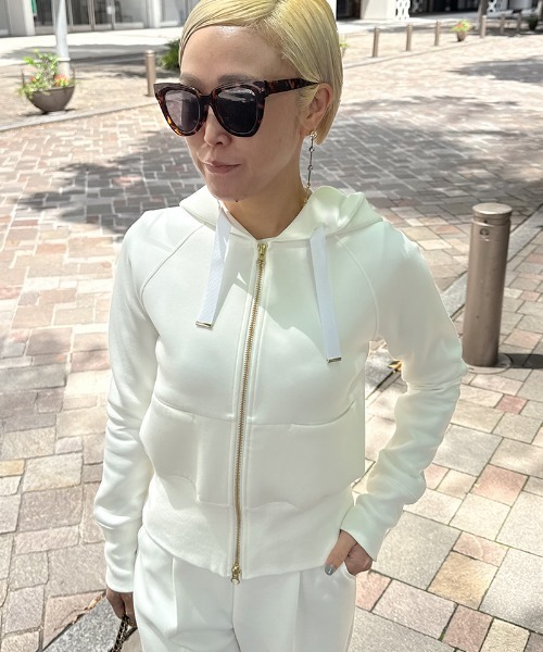 JENNE」 ジップアップパーカー MEDIUM チャコール レディース 