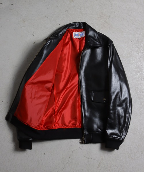 ROTARホースハイド日本製ブラックレザーライダース ROTARホースハイド日本製ブラックレザーライダース