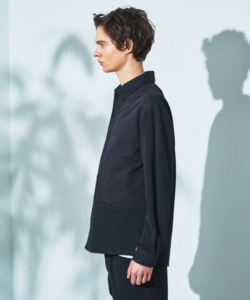 5351 POUR LES HOMMES シャツ 「セットアップ対応」麻調 裏メッシュ