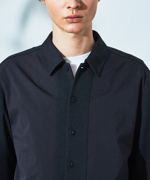 5351 POUR LES HOMMES シャツ 「セットアップ対応」麻調 裏メッシュ