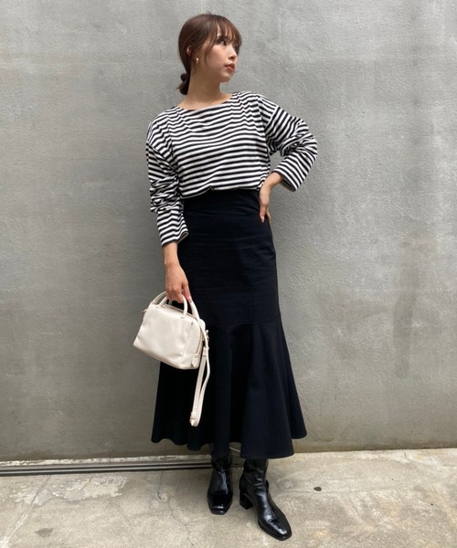 tシャツ Tシャツ ルーズなシルエットでこなれ感を。ゆったりボーダーロンT | one after another NICE CLAUP | 08