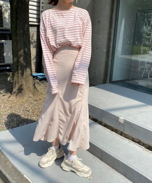 tシャツ Tシャツ ルーズなシルエットでこなれ感を。ゆったりボーダーロンT | one after another NICE CLAUP | 19