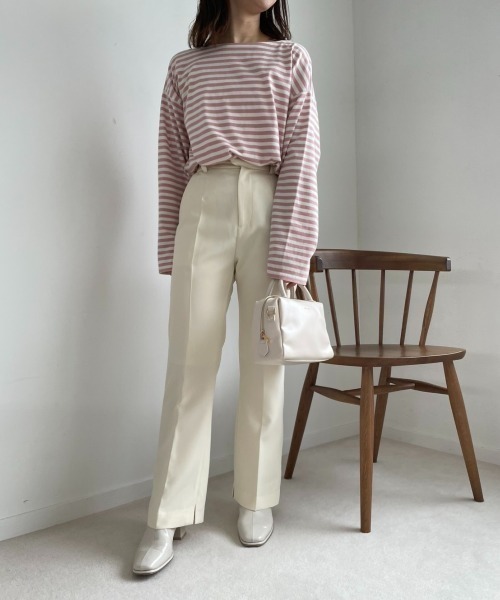 tシャツ Tシャツ ルーズなシルエットでこなれ感を。ゆったりボーダーロンT | one after another NICE CLAUP | 21