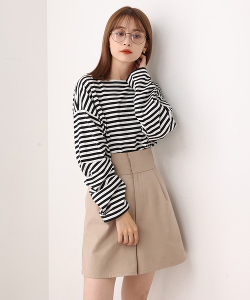 tシャツ Tシャツ ルーズなシルエットでこなれ感を。ゆったりボーダーロンT | one after another NICE CLAUP | 03