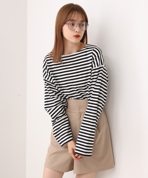 tシャツ Tシャツ ルーズなシルエットでこなれ感を。ゆったりボーダーロンT | one after another NICE CLAUP | 04