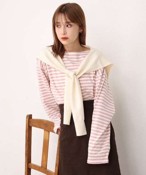 tシャツ Tシャツ ルーズなシルエットでこなれ感を。ゆったりボーダーロンT | one after another NICE CLAUP | 12