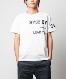 SY32 黒のラウンドネックシャツ SY32 by SWEET YEARS スウィートイヤーズ メンズ 半袖シャツ