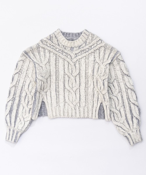 ニット・セーター IONSEOUL Panic Zipper Over Knit PRANK PROJECT ニット セーター ケーブルペイントニットプル