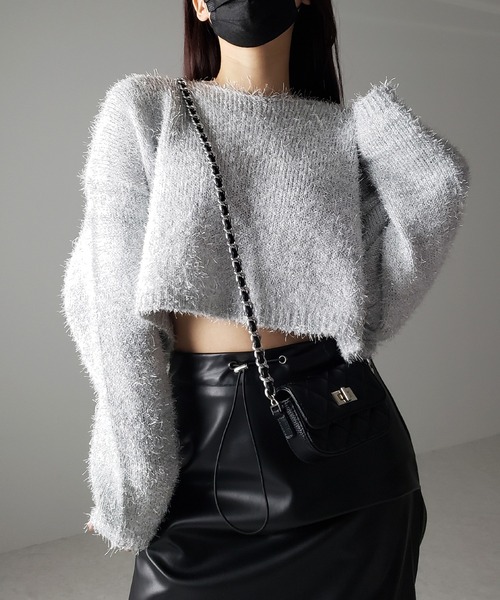 me+em select（ミームセレクト） ニット セーター 「 2color 」ラメ