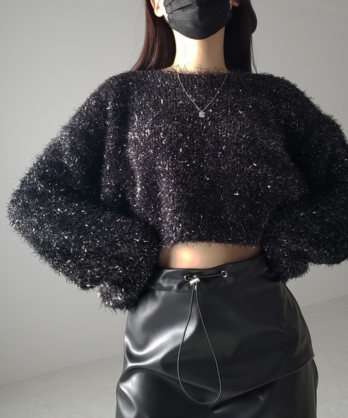 me+em select（ミームセレクト） ニット セーター 「 2color 」ラメ