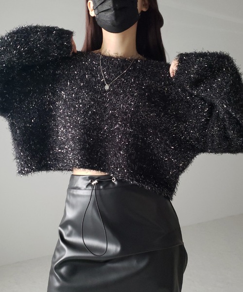 新品未使用☆cygne ラメショートニット セーター 秋冬 大人気 完売品 ラメショートニット[品番：MKSW0056140]｜jouetie（ジュエティ）の