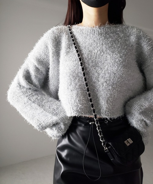 me+em select（ミームセレクト） ニット セーター 「 2color 」ラメ