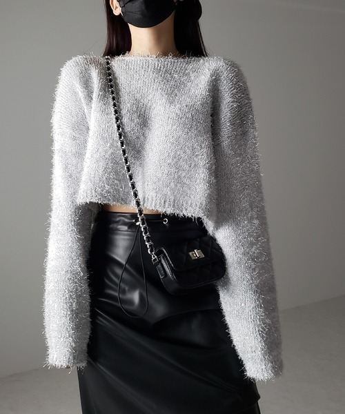 メゾンスペシャル　ラメ入りニットトップス メゾンスペシャル ラメ入りニットトップス