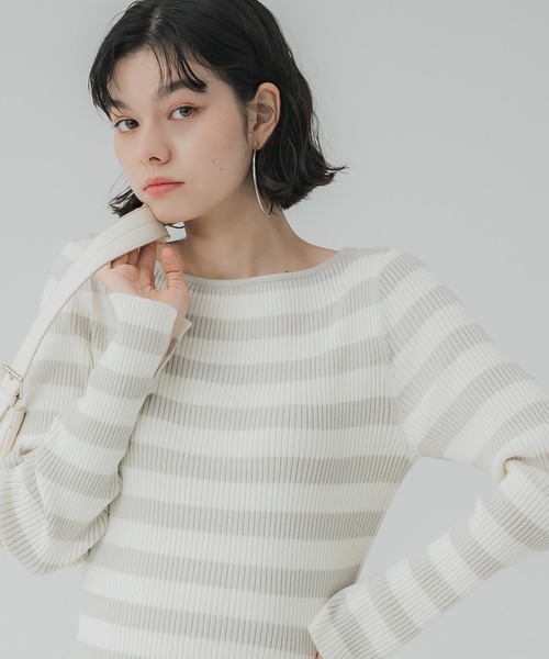coca（コカ） ニット セーター 「WEB限定セール」袖スリットボーダー