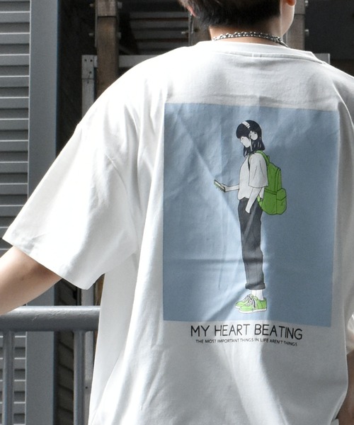 ストリートオーバーサイズTシャツ バックロゴ 年中使えるお洒落アイテム ワンフォークロージング 1111clothing バックプリント tシャツ