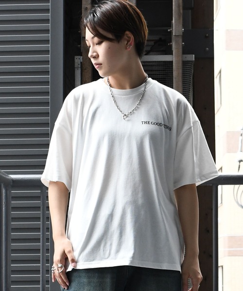Popflex Supertee オーバーサイズTシャツ　オフショルダー GOLDJAPAN 大きいサイズ レディース トップス Tシャツ ドロップ