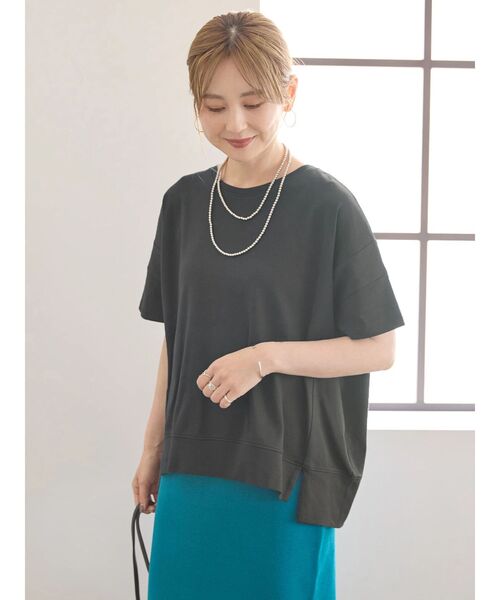 tシャツ a.n.l 素材切替えプルオーバー レディース tシャツ A.N.L 異素材切り替え配色プルオーバー レディース