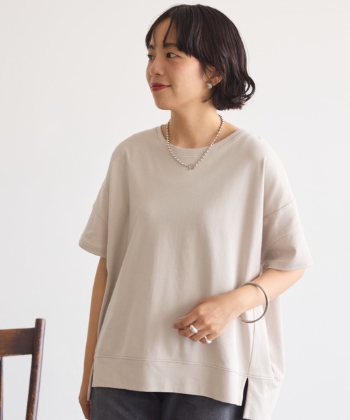 tシャツ 裾切替カットプルオーバー レディース AMERICAN HOLIC tシャツ 接触冷感裾切り替えカットプルオーバー