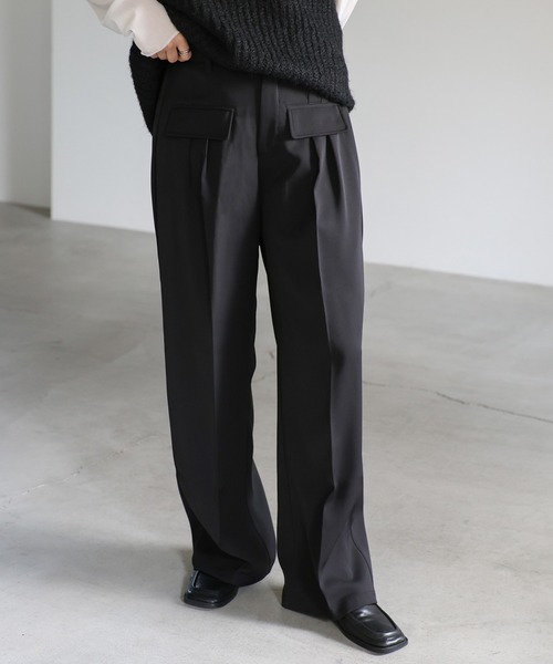 select MOCA（セレクトモカ） スラックス パンツ フロントフラップ