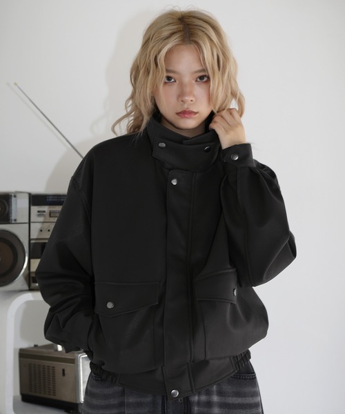 ブルゾン アウター Buyer's Select/ ヴィンテージ加工 PU合皮 A-2