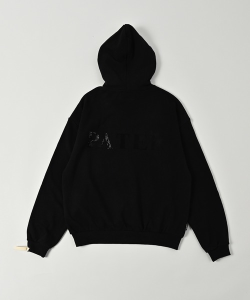 パーカー 「ADAMPATEK/アダムパテック」doubleside logo hoodie / 両面ロゴクラッシュフロッキープルパーカー レディース ADAM PATEK パーカー 「ADAMPATEK/アダムパテック」doubleside