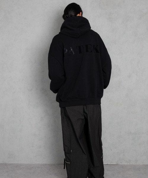 パーカー 「ADAMPATEK/アダムパテック」doubleside logo hoodie / 両面ロゴクラッシュフロッキープルパーカー レディース ADAM PATEK パーカー 「ADAMPATEK/アダムパテック」doubleside