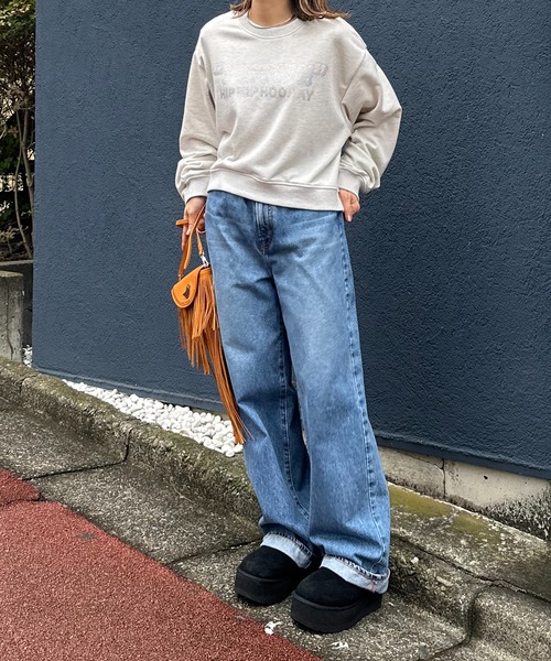 mi via loca トレーナー スウェット ウラケ ラインストーンロゴ