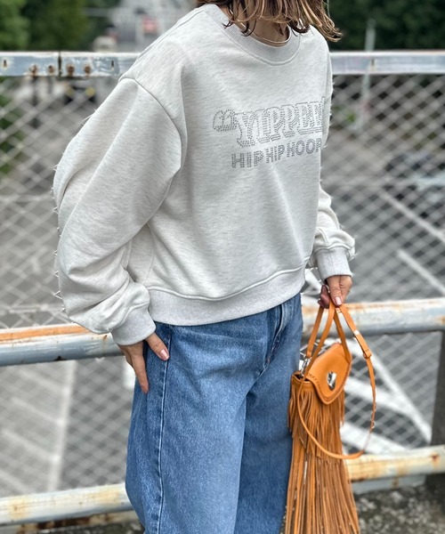 新品未使用！ SUKALA コクーンスウェットプルオーバー Mサイズ ホワイト トレーナー ロゴ刺繍 ダンボール生地 配色ステッチ クルーネック