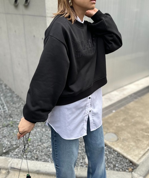 mi via loca トレーナー スウェット ウラケ ラインストーンロゴ