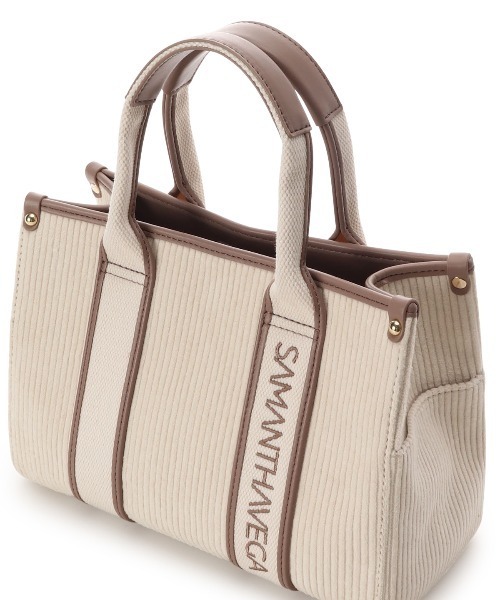 Samantha Vega（サマンサベガ） ハンドバッグ ロゴテープコーデュロイ