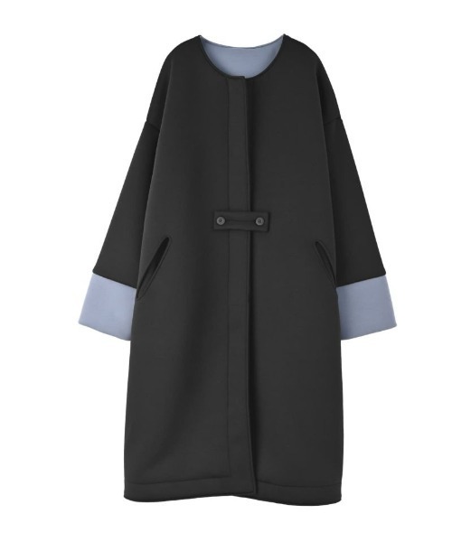 STYLE DELI コート アウター 「BLK001」バイカラーコクーンコート  