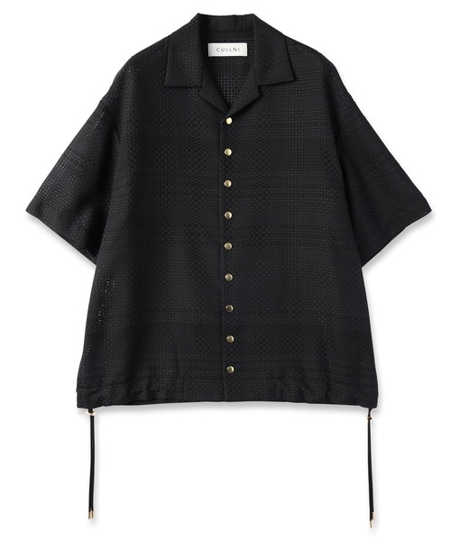 CULLNI コート ジャケット Sheer Tile Check Drawstring Open