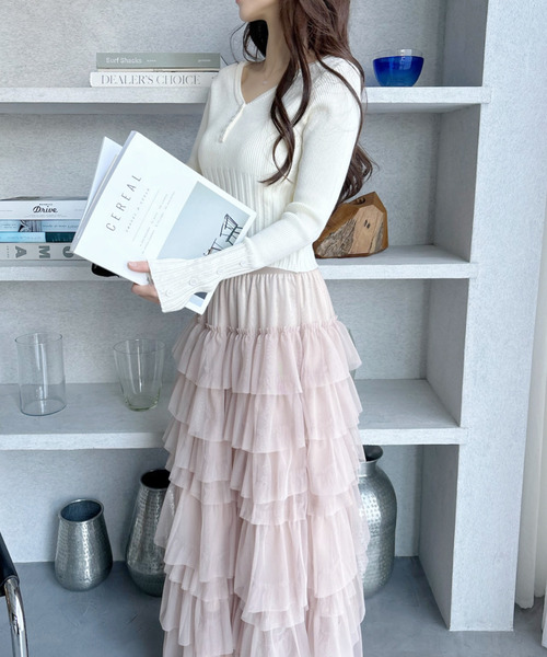 23区　淡いピンク ニット　46サイズ セール】 【洗える】CASHMERE BLEND タートルネック ニット