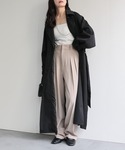 トレンチコート コート とろみロングトレンチコ...の詳細画像3