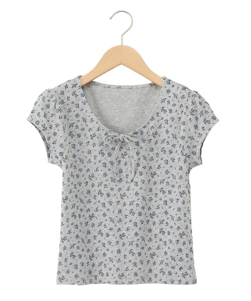 tシャツ フレンチパフスリーブ花柄カットソー レディース : ZOZOTOWN