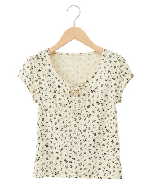 tシャツ フレンチパフスリーブ花柄カットソー レディース : ZOZOTOWN