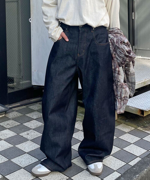 バギーワイドデニム CIAOPANIC ジーンズ 「cian denim/シアンデニム」バギーワイド