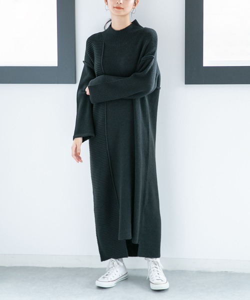 「NANO universe」 ニットワンピース FREE グリーン レディース_画像3