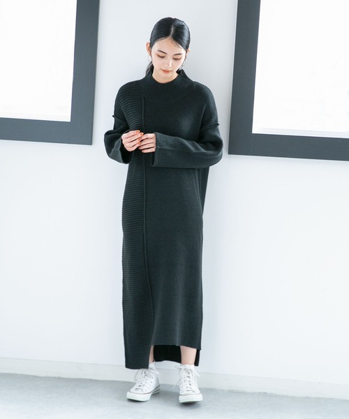 「NANO universe」 ニットワンピース FREE グリーン レディース_画像4