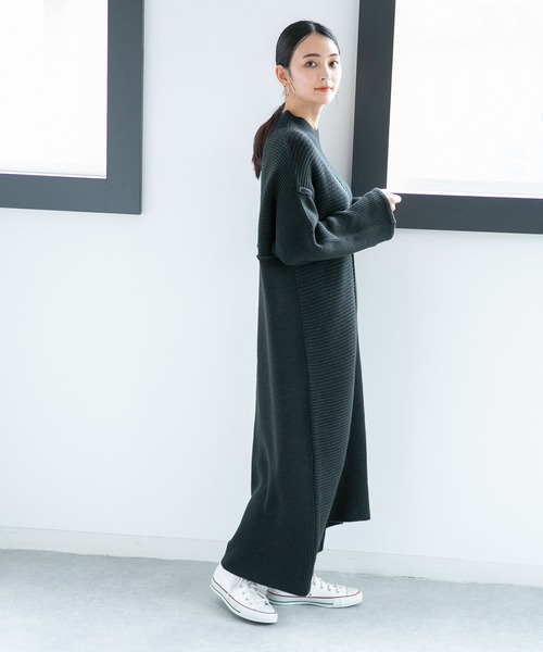 「NANO universe」 ニットワンピース FREE グリーン レディース_画像5