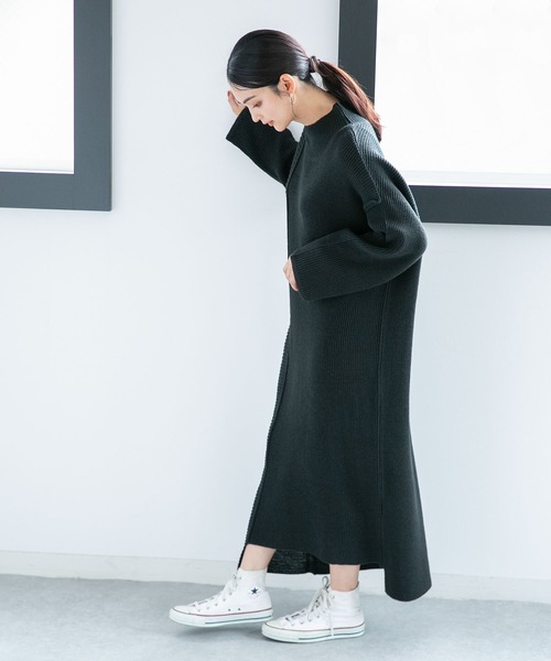 「NANO universe」 ニットワンピース FREE グリーン レディース_画像6