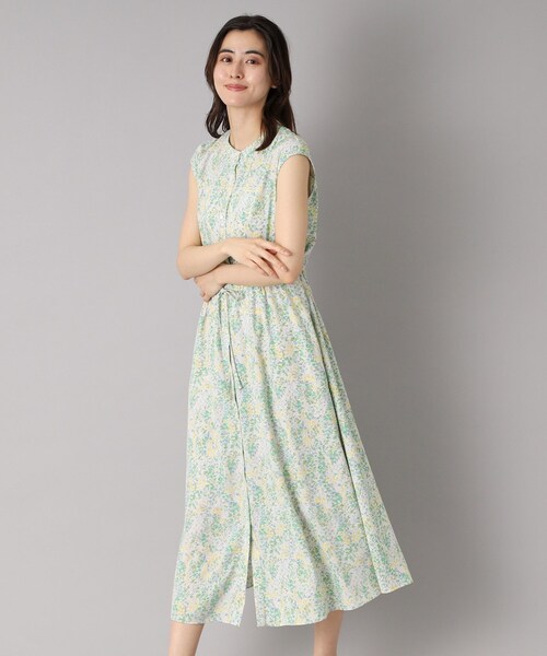【極美品】25SS✨️ドレステリア フラワープリントフレンチスリーブワンピ 極美品】25SS✨️ドレステリア フラワープリントフレンチ