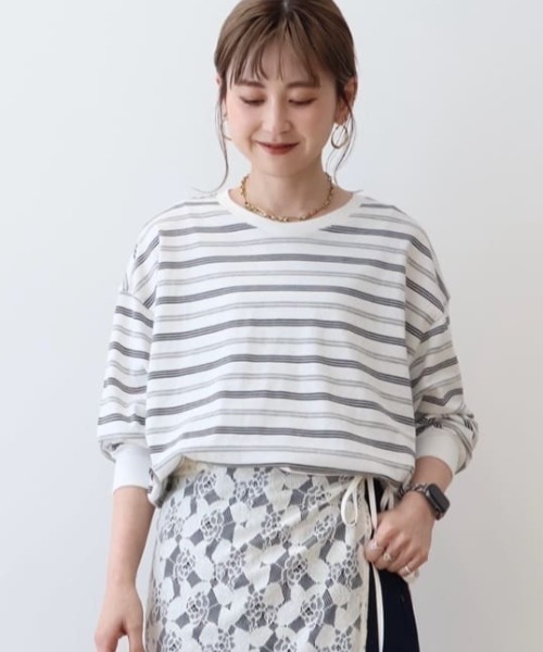 tシャツ パイルボーダーボクシーＴシャツ レディース オンライン限定】パイルボーダーボクシーTシャツ｜ベビー服