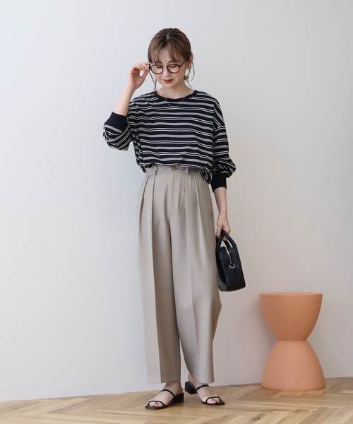 tシャツ パイルボーダーボクシーＴシャツ レディース オンライン限定】パイルボーダーボクシーTシャツ｜ベビー服