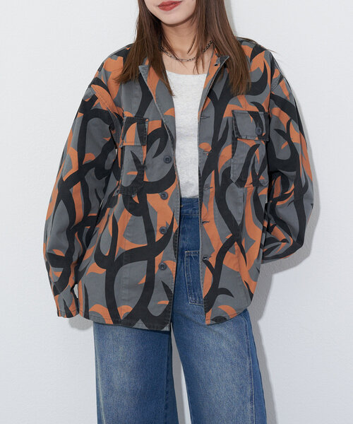 ブラウス シャツ 「MADE IN STANDARD/メイドインスタンダード」FATIGUE UNIFORM SHIRT JACKET レディース メ