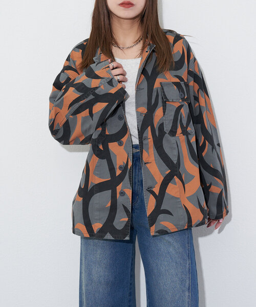 ブラウス シャツ 「MADE IN STANDARD/メイドインスタンダード」FATIGUE UNIFORM SHIRT JACKET レディース メ made in standard ブラウス シャツ 「MADE IN STANDARD/メイド