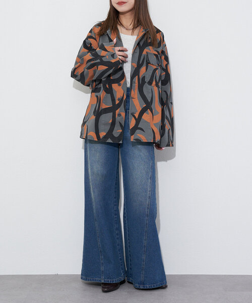 ブラウス シャツ 「MADE IN STANDARD/メイドインスタンダード」FATIGUE UNIFORM SHIRT JACKET レディース メ made in standard ブラウス シャツ 「MADE IN STANDARD/メイド