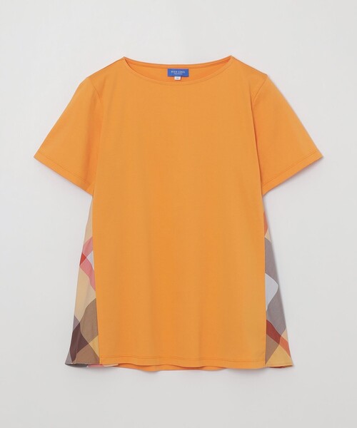 【新品未使用タグ付】ブルーレーベル サイドチェックカットソー Tシャツ BLUE LABEL CRESTBRIDGE tシャツ コンパクトピマスムースサイド
