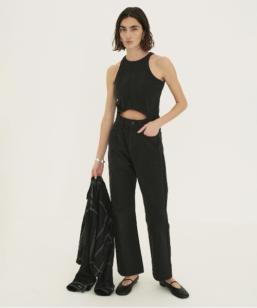 オールインワン WAIST OPEN DENIM ALL IN ONE レディース